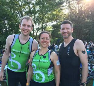 Some members of the team racing at the Harvest Triathlon!